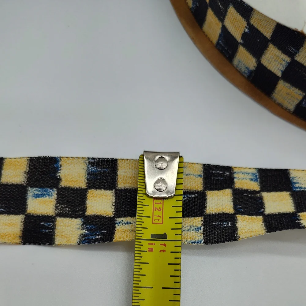 MACKENZIE CHILDS Courtly Check Ribbon 1in 10yd Retired Taffeta Trim - Picture 2 of 3